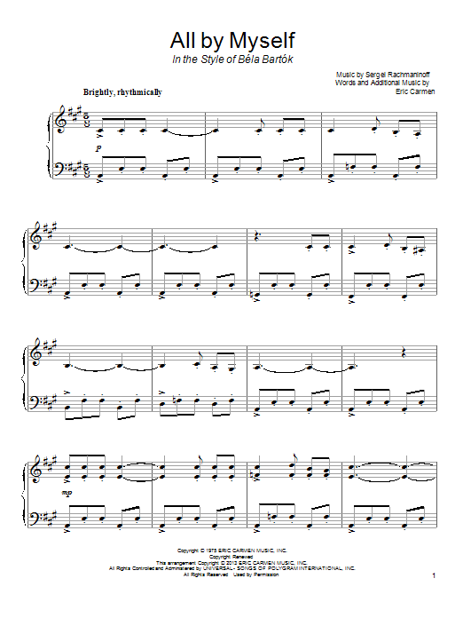 Eric Carmen All By Myself Sheet Music Notes & Chords for Piano - Download or Print PDF