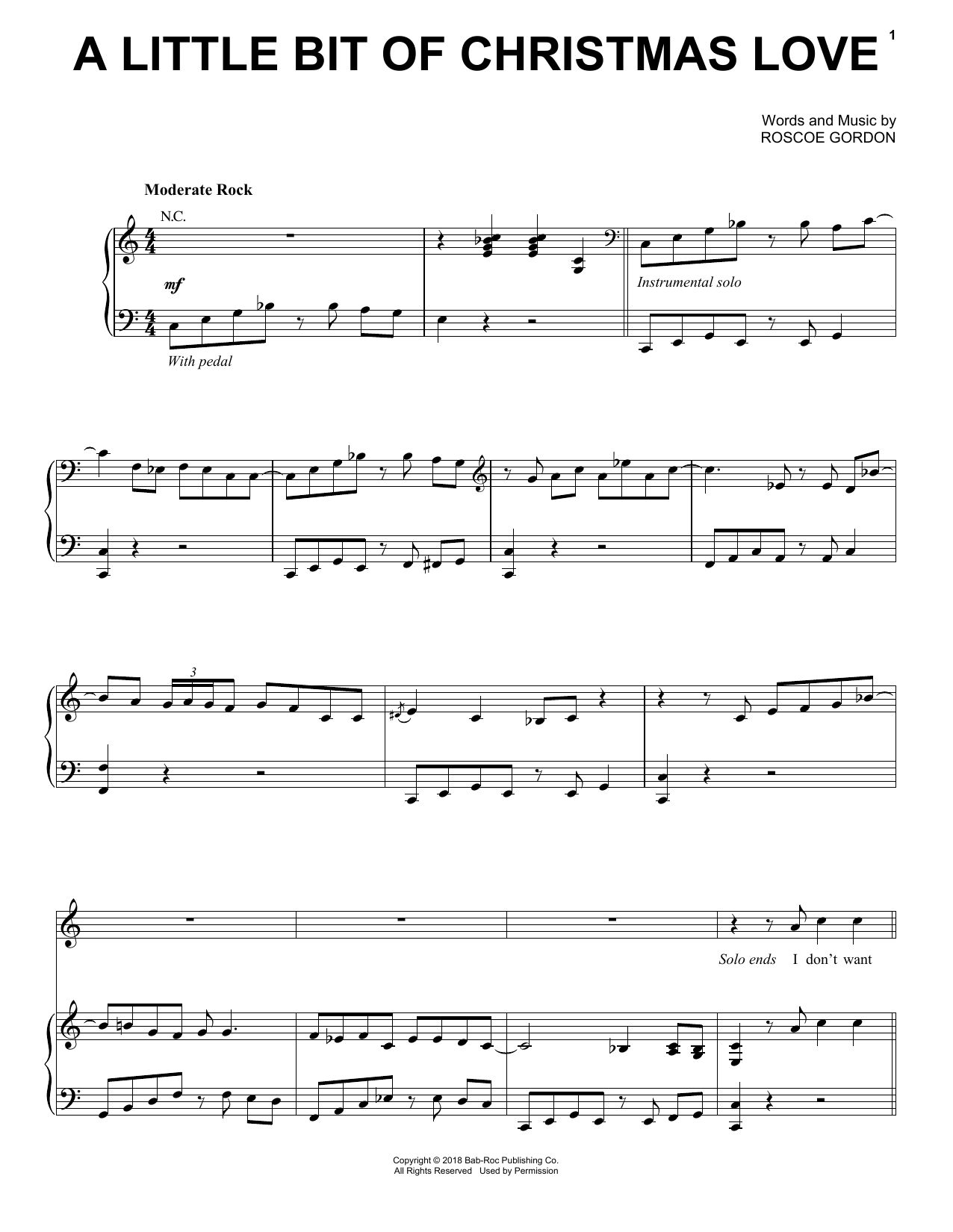 Eric Clapton A Little Bit Of Christmas Love Sheet Music Notes & Chords for Piano, Vocal & Guitar (Right-Hand Melody) - Download or Print PDF