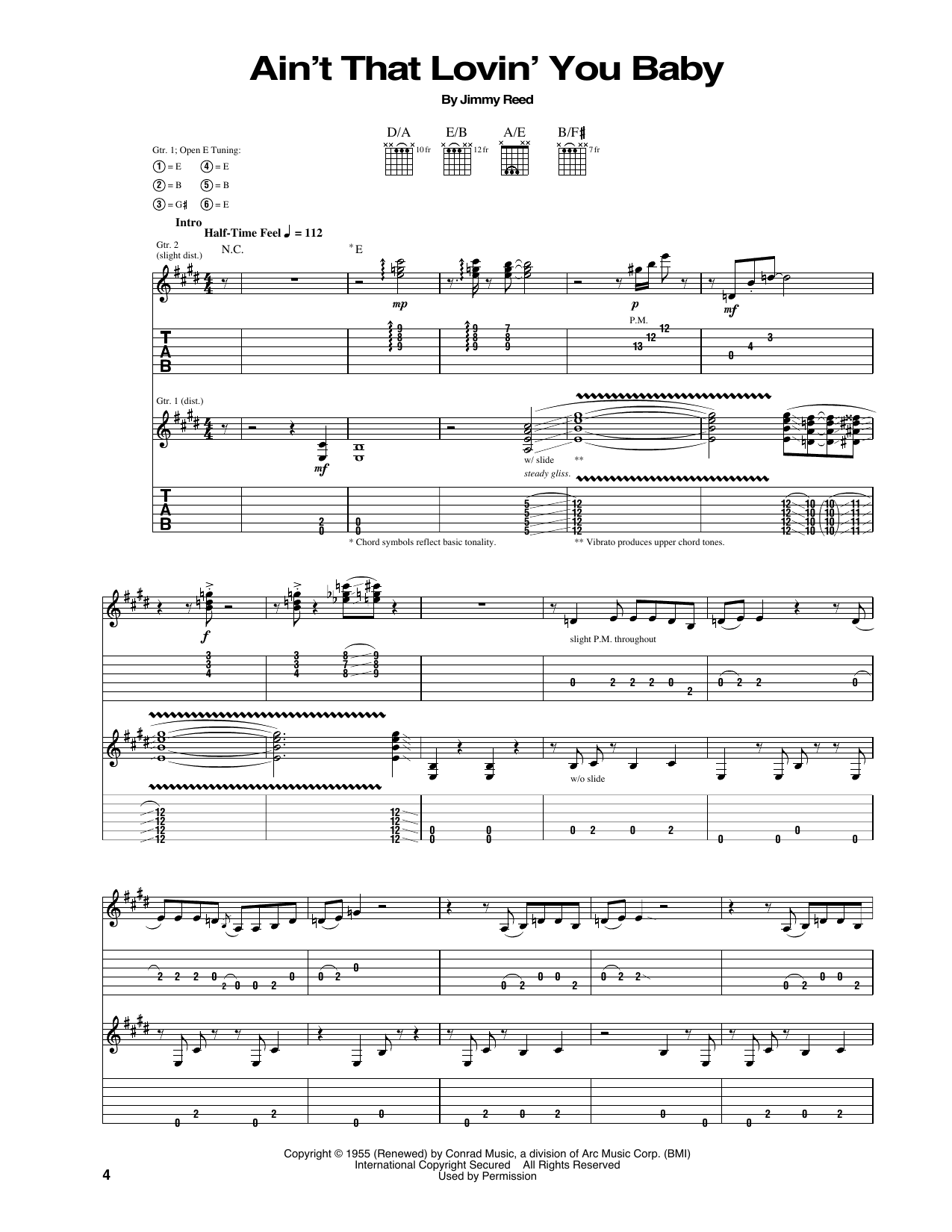 Eric Clapton Ain't That Lovin' You Baby Sheet Music Notes & Chords for Guitar Tab - Download or Print PDF