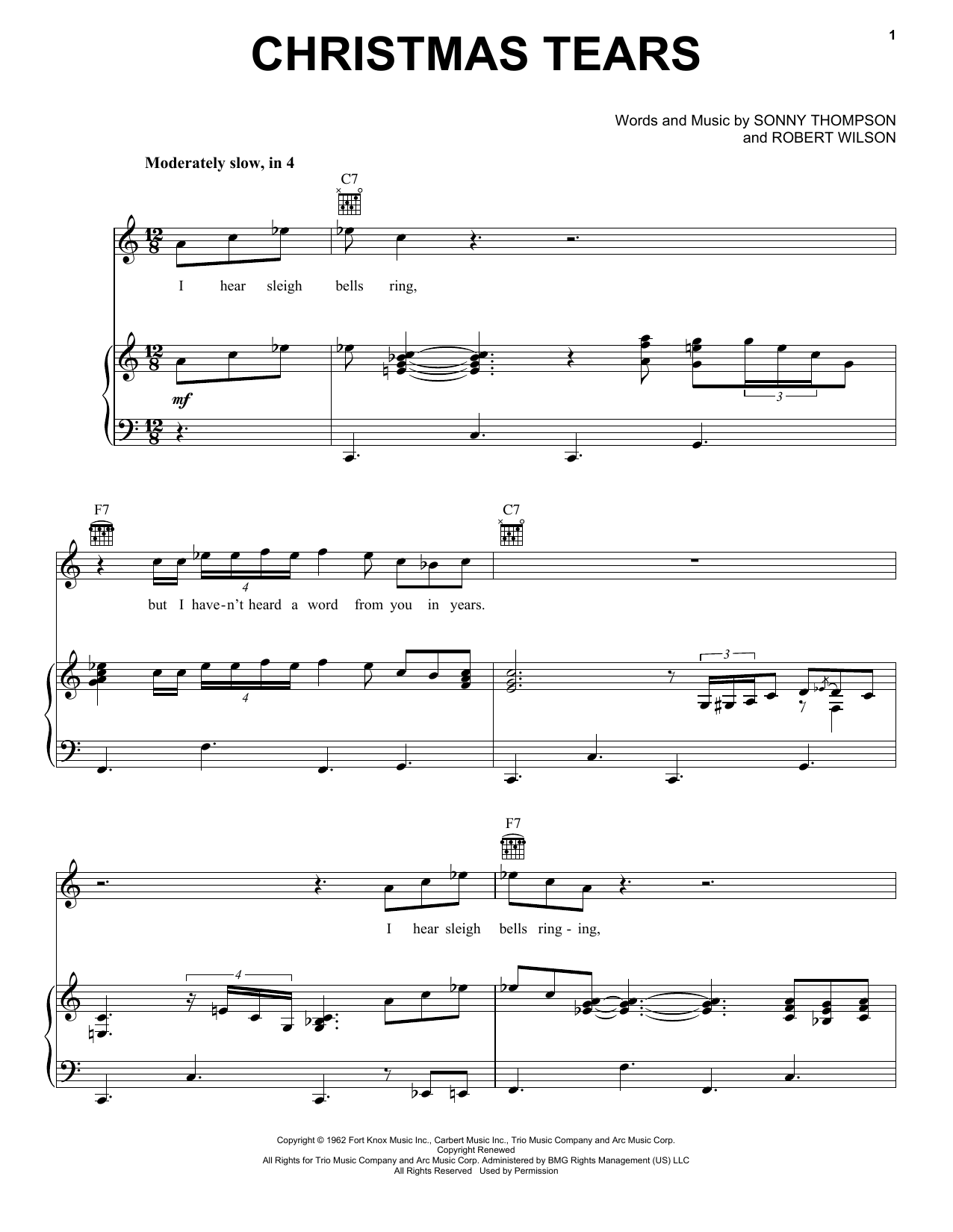 Eric Clapton Christmas Tears Sheet Music Notes & Chords for Piano, Vocal & Guitar (Right-Hand Melody) - Download or Print PDF