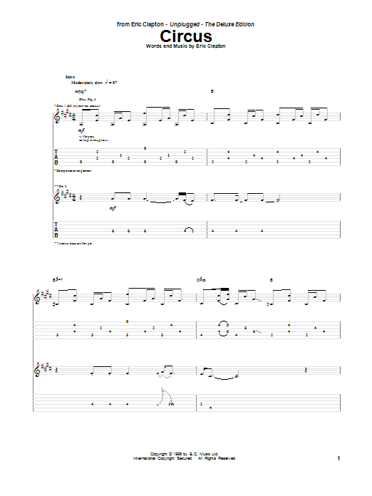Eric Clapton Circus Sheet Music Notes & Chords for Guitar Tab - Download or Print PDF Eric Clapton Circus Sheet Music Notes & Chords for Guitar Tab - Download or Print PDF