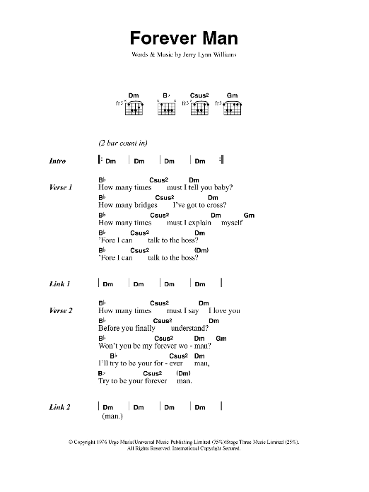 Eric Clapton Forever Man Sheet Music Notes & Chords for Ukulele - Download or Print PDF