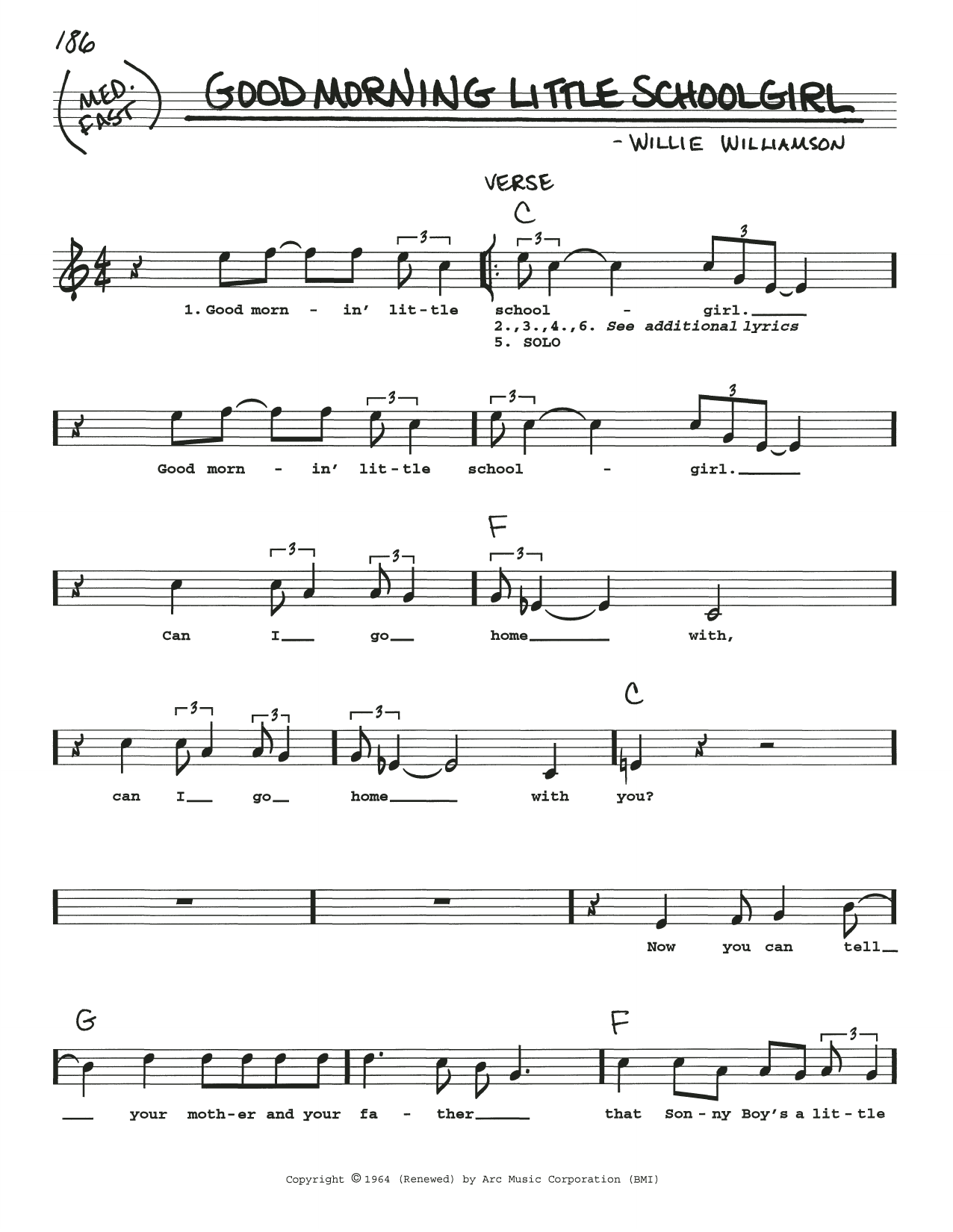 Eric Clapton Good Morning Little Schoolgirl Sheet Music Notes & Chords for Real Book – Melody, Lyrics & Chords - Download or Print PDF