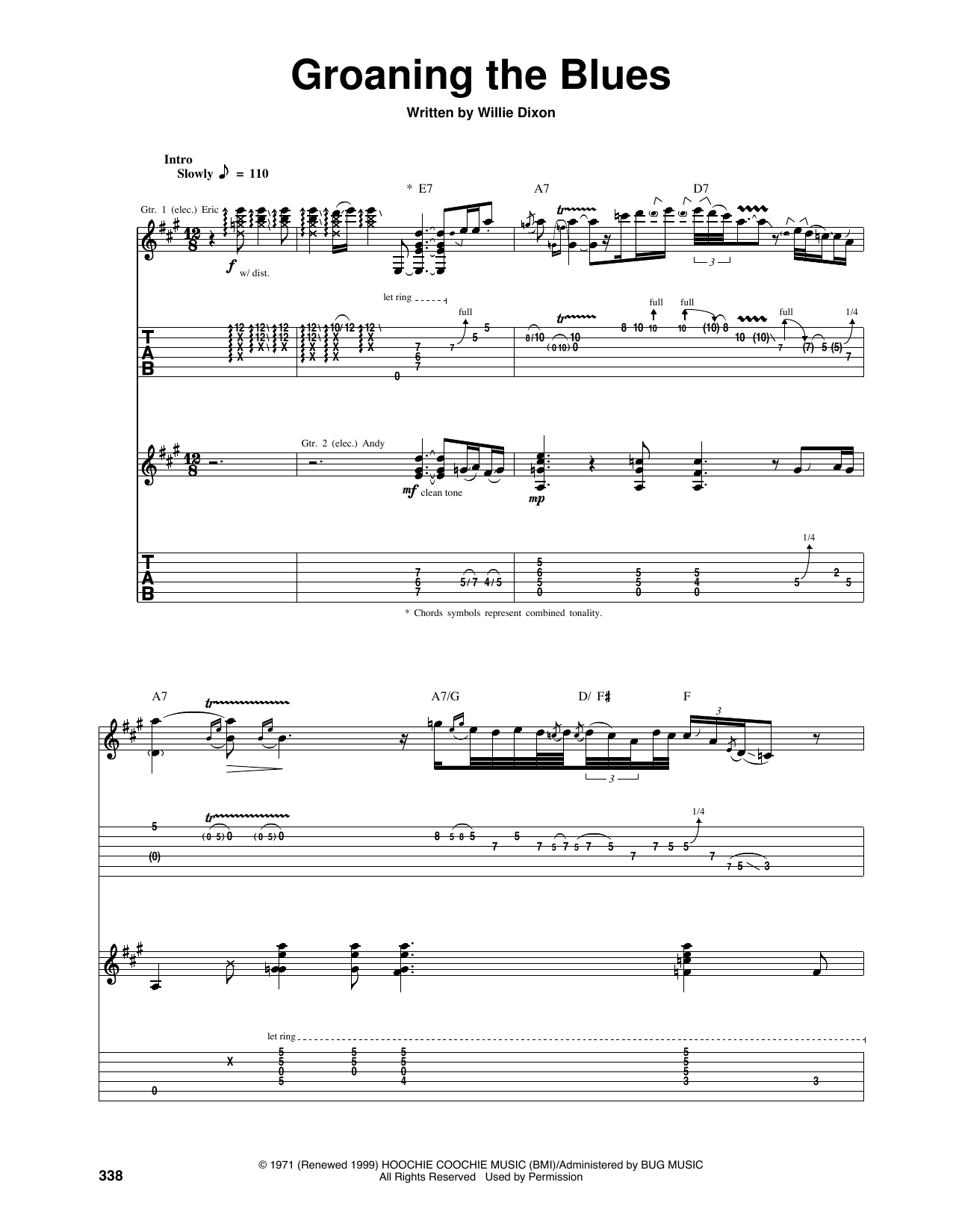 Eric Clapton Groaning The Blues Sheet Music Notes & Chords for Guitar Tab - Download or Print PDF