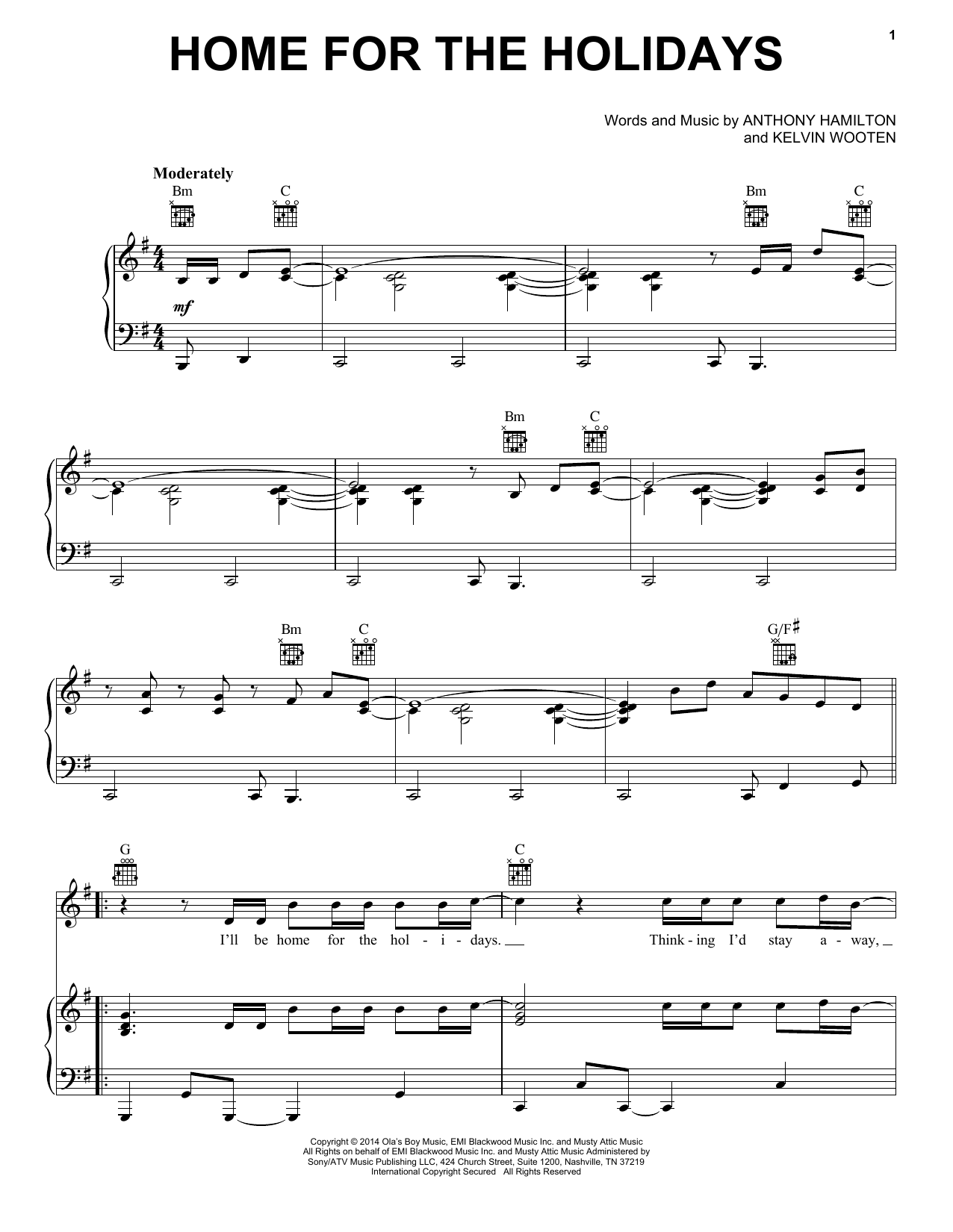 Eric Clapton Home For The Holidays Sheet Music Notes & Chords for Piano, Vocal & Guitar (Right-Hand Melody) - Download or Print PDF