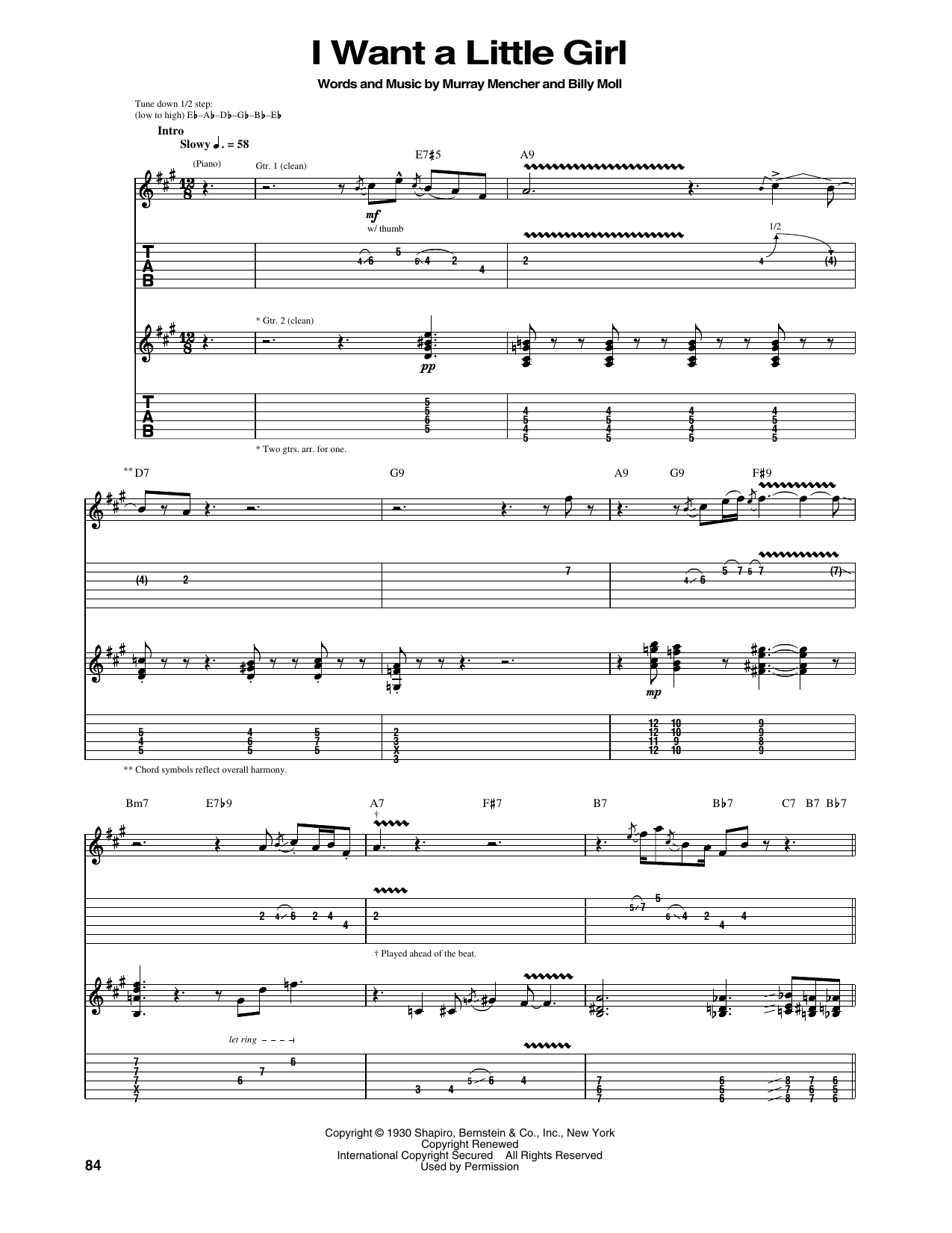 Eric Clapton I Want A Little Girl Sheet Music Notes & Chords for Guitar Tab - Download or Print PDF