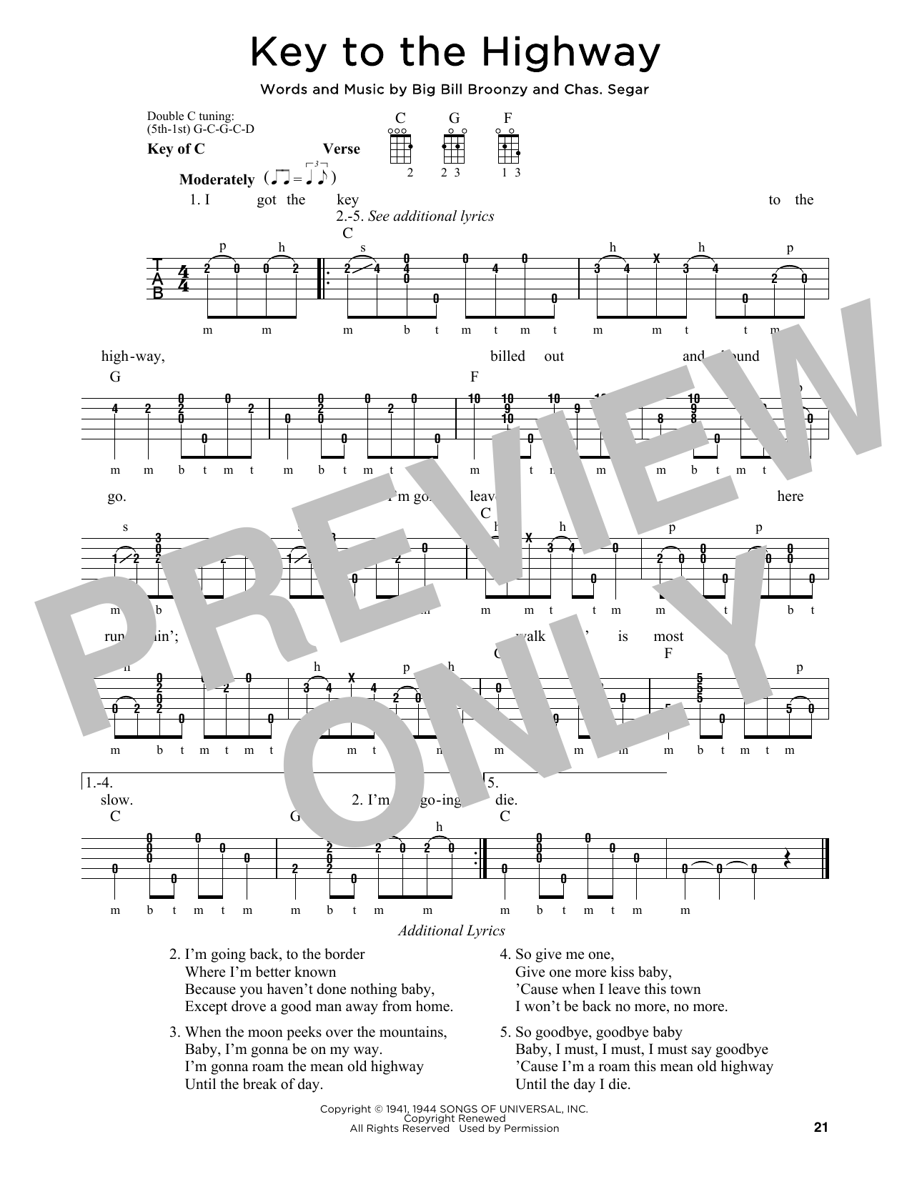 Eric Clapton Key To The Highway Sheet Music Notes & Chords for Banjo - Download or Print PDF