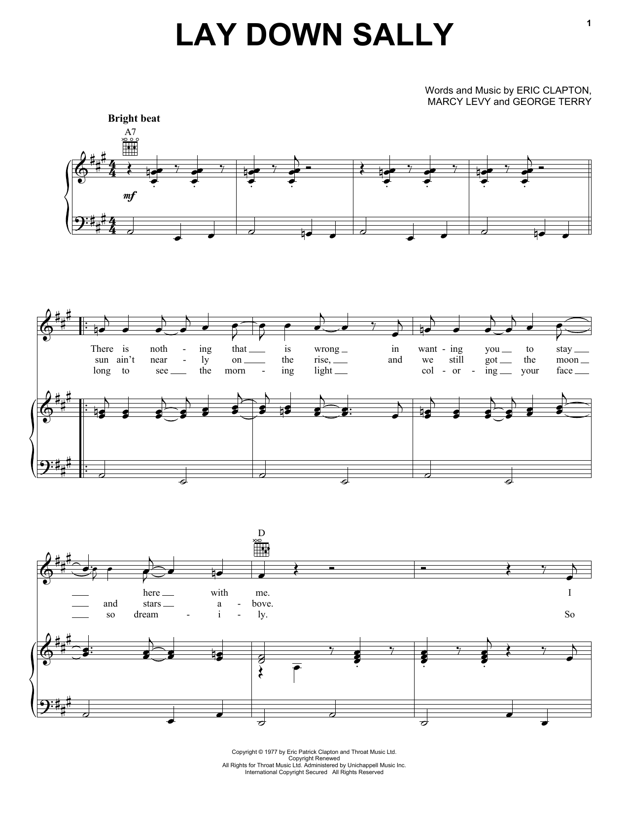 Eric Clapton Lay Down Sally Sheet Music Notes & Chords for Viola - Download or Print PDF