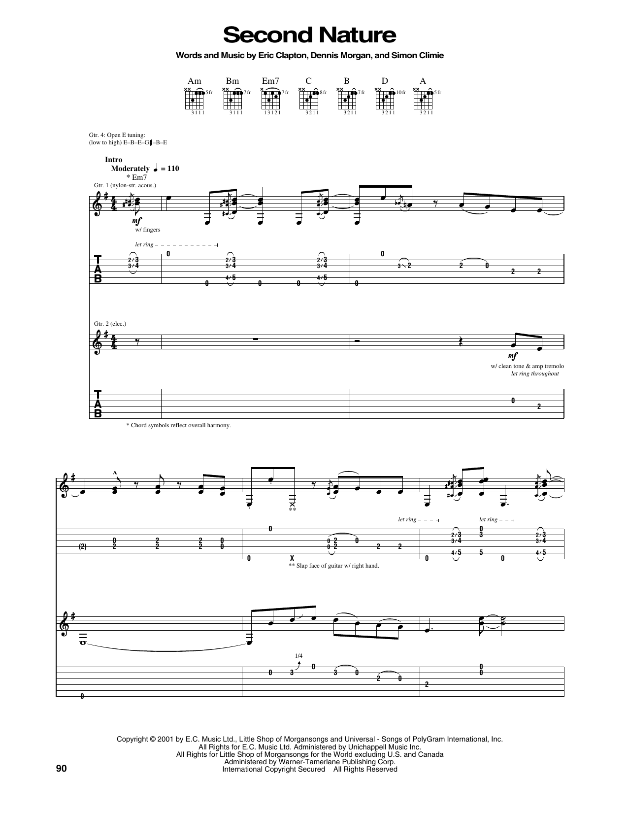 Eric Clapton Second Nature Sheet Music Notes & Chords for Guitar Tab - Download or Print PDF