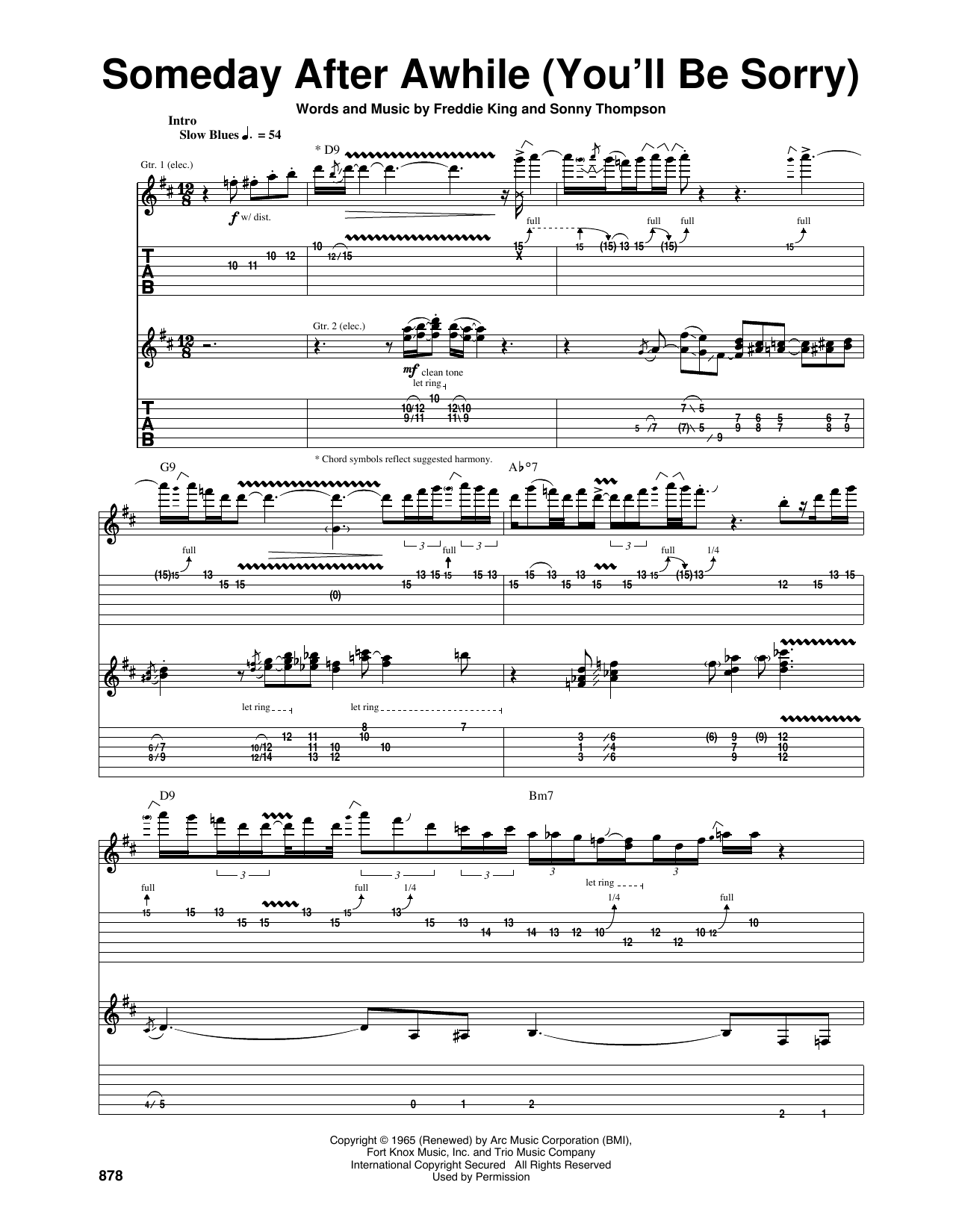 Eric Clapton Someday, After Awhile (You'll Be Sorry) Sheet Music Notes & Chords for Lyrics & Chords - Download or Print PDF
