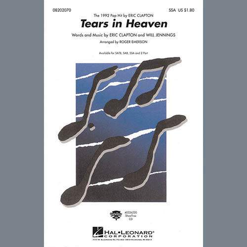Eric Clapton, Tears In Heaven (arr. Roger Emerson), SSA Choir