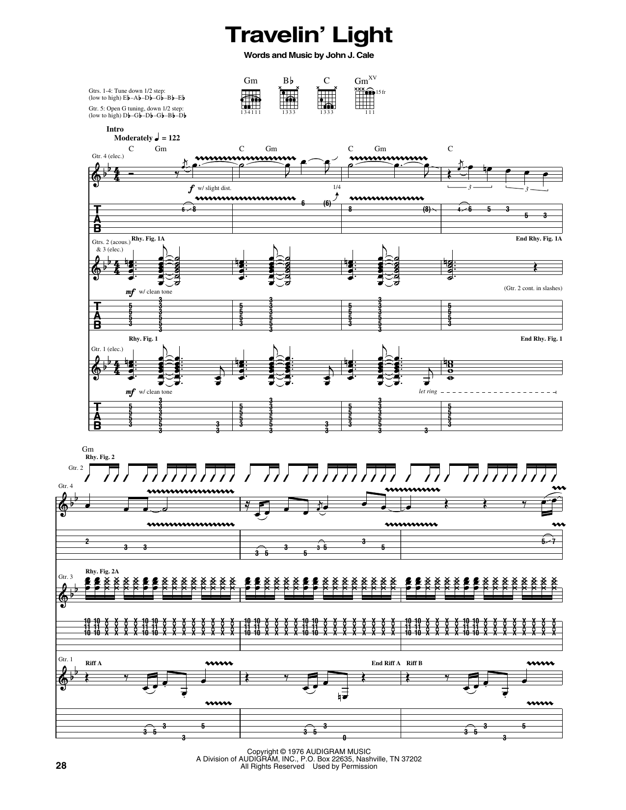 Eric Clapton Travelin' Light Sheet Music Notes & Chords for Guitar Tab - Download or Print PDF