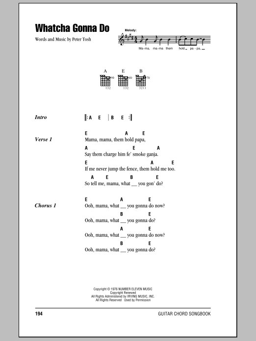 Eric Clapton Whatcha Gonna Do Sheet Music Notes & Chords for Lyrics & Chords - Download or Print PDF