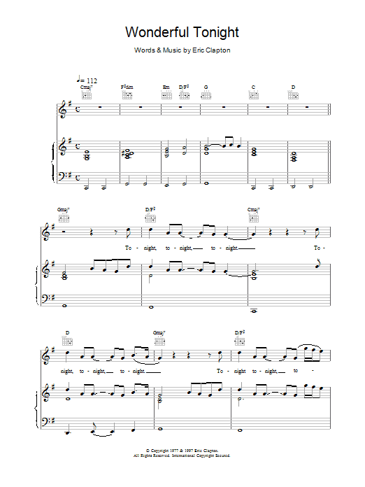 Eric Clapton Wonderful Tonight Sheet Music Notes & Chords for Clarinet - Download or Print PDF