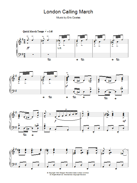 Eric Coates London Calling March Sheet Music Notes & Chords for Piano - Download or Print PDF