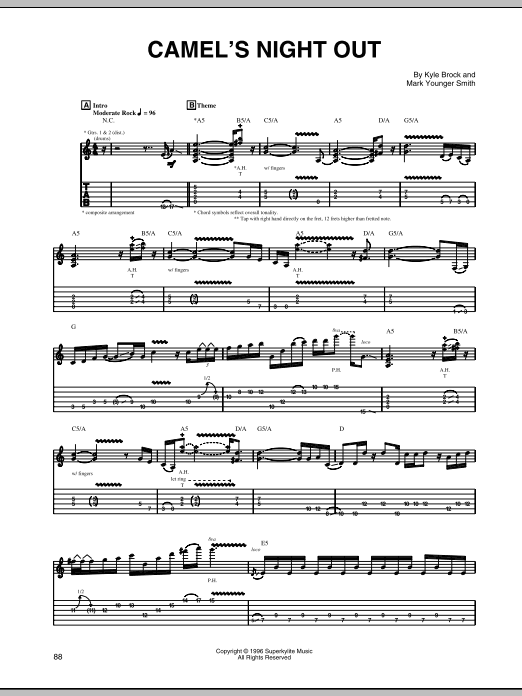 Eric Johnson Camel's Night Out Sheet Music Notes & Chords for Guitar Tab - Download or Print PDF