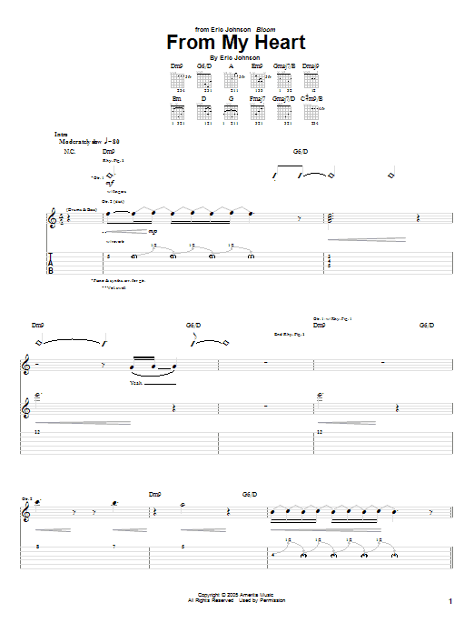 Eric Johnson From My Heart Sheet Music Notes & Chords for Guitar Tab - Download or Print PDF