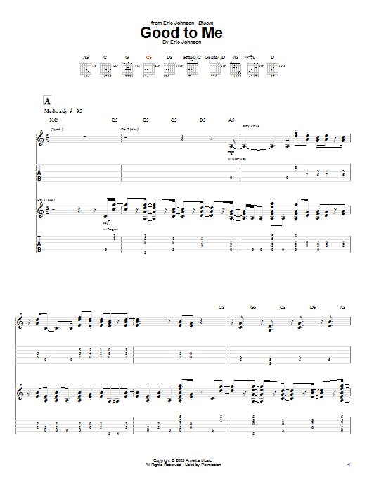 Eric Johnson Good To Me Sheet Music Notes & Chords for Guitar Tab - Download or Print PDF