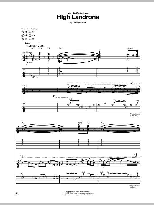 Eric Johnson High Landrons Sheet Music Notes & Chords for Guitar Tab - Download or Print PDF