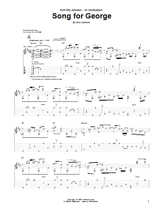 Eric Johnson Song For George Sheet Music Notes & Chords for Guitar Tab - Download or Print PDF Eric Johnson Song For George Sheet Music Notes & Chords for Guitar Tab - Download or Print PDF