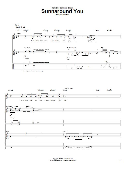 Eric Johnson Sunnaround You Sheet Music Notes & Chords for Guitar Tab - Download or Print PDF