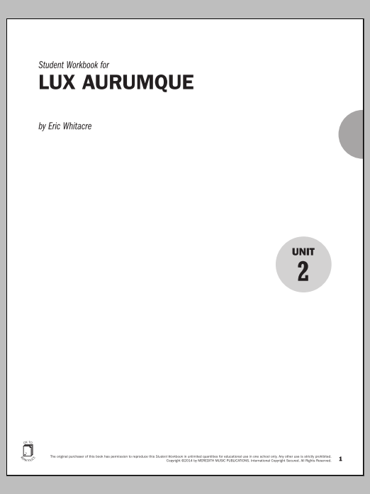 Eric Whitacre Guides to Band Masterworks, Vol. 4 - Student Workbook - Lux Aurumque Sheet Music Notes & Chords for Instrumental Method - Download or Print PDF