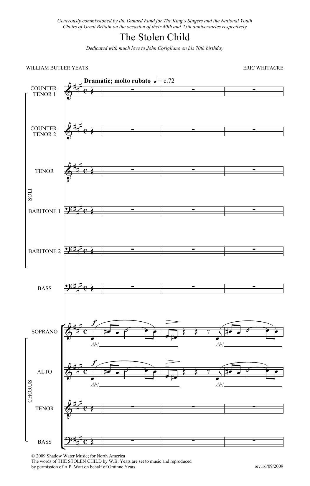 Eric Whitacre The Stolen Child Sheet Music Notes & Chords for SATB Choir - Download or Print PDF