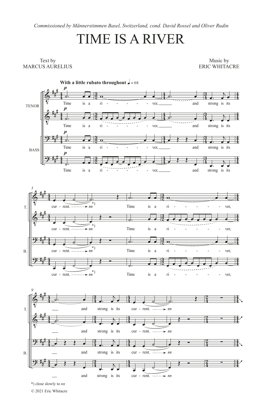 Eric Whitacre Time Is A River Sheet Music Notes & Chords for Choir - Download or Print PDF