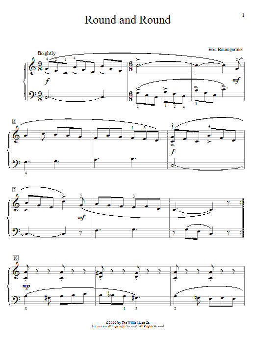 Preview Eric Baumgartner Round And Round Pop sheet music, notes and chords for Educational Piano, SKU: 71582 Round And Round sheet music