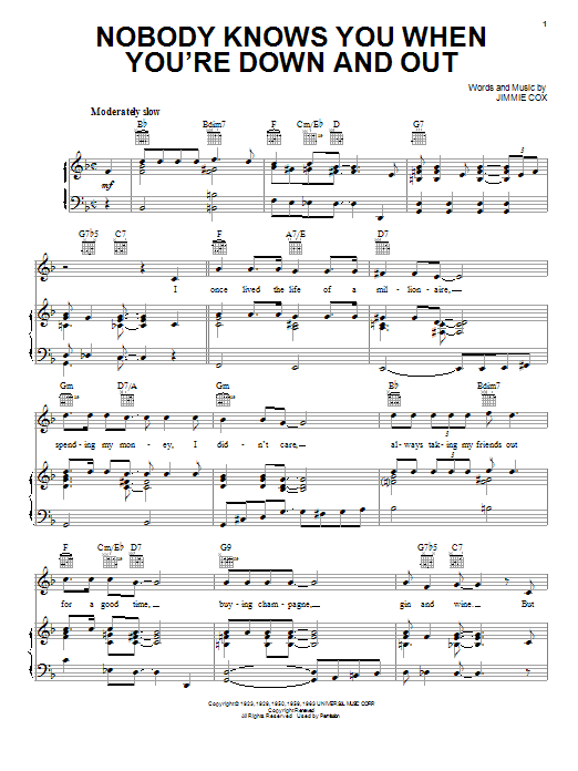 Nobody knows you when you re down and out chords Http Littleukulele Weebly Com Uploads 4 2 4 1 424181 Nobody Knows You When You Pdf