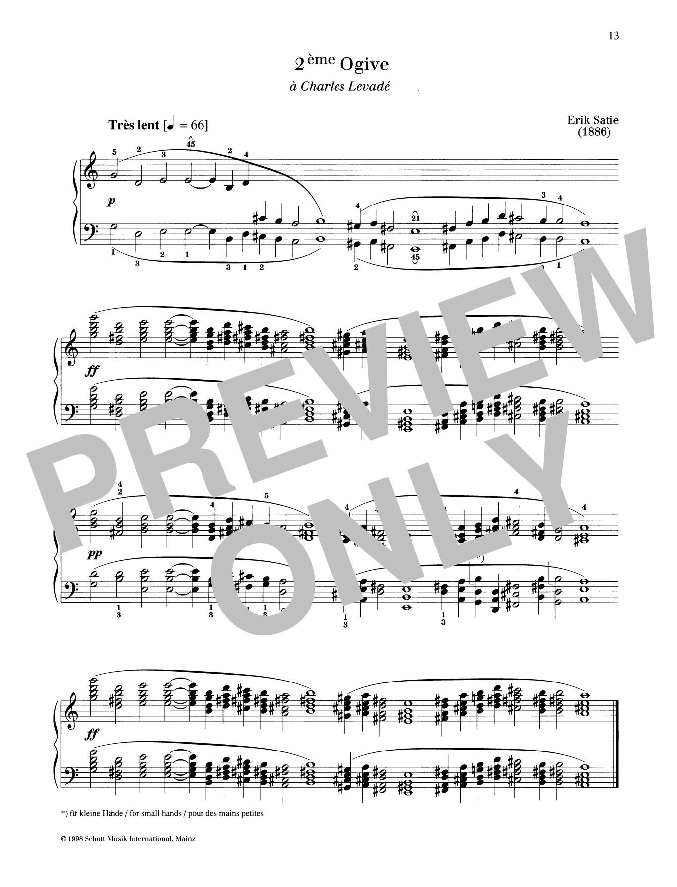 Erik Satie 2ème Ogive Sheet Music Notes & Chords for Piano Solo - Download or Print PDF