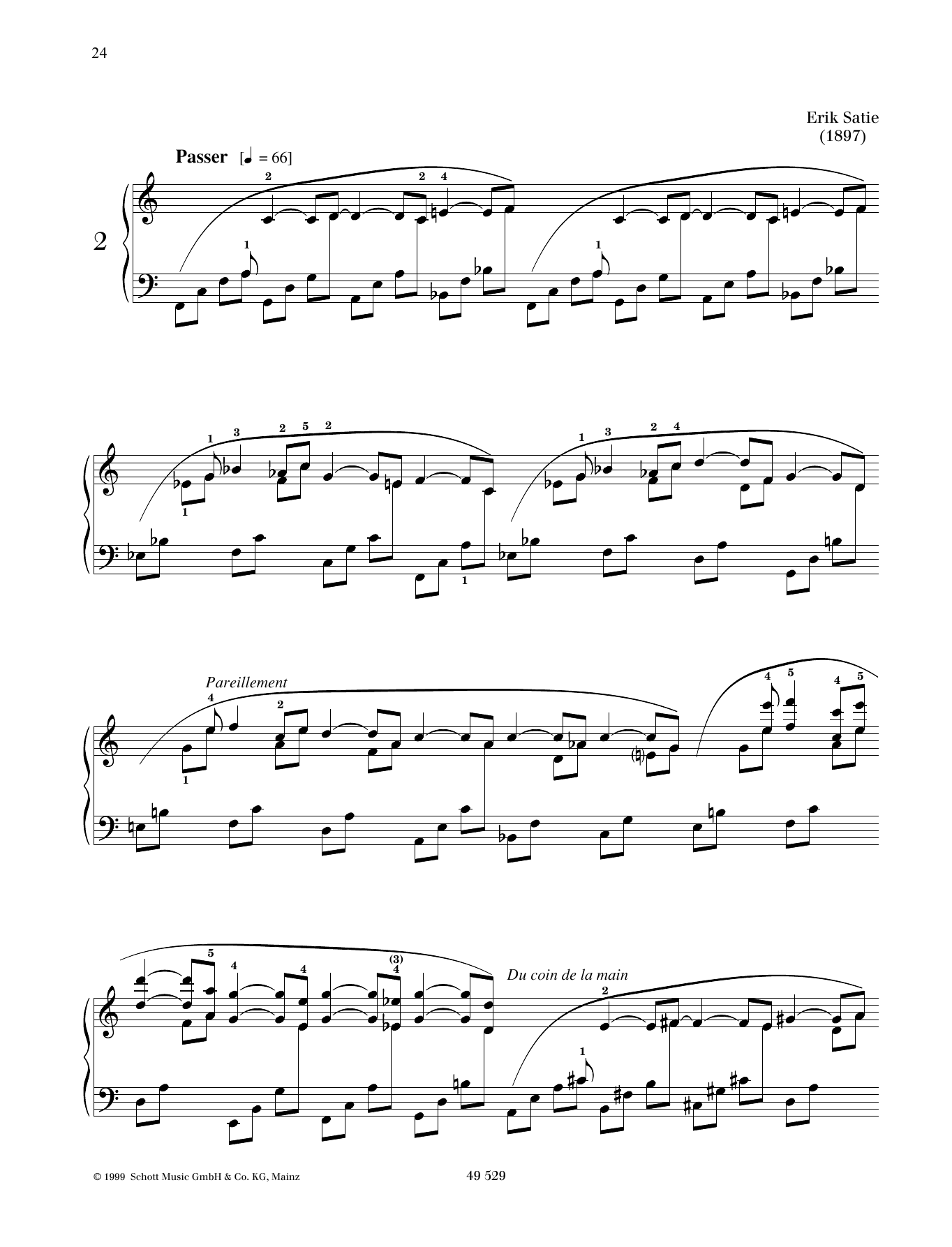 Erik Satie Danse de travers No. 2 Sheet Music Notes & Chords for Piano Solo - Download or Print PDF