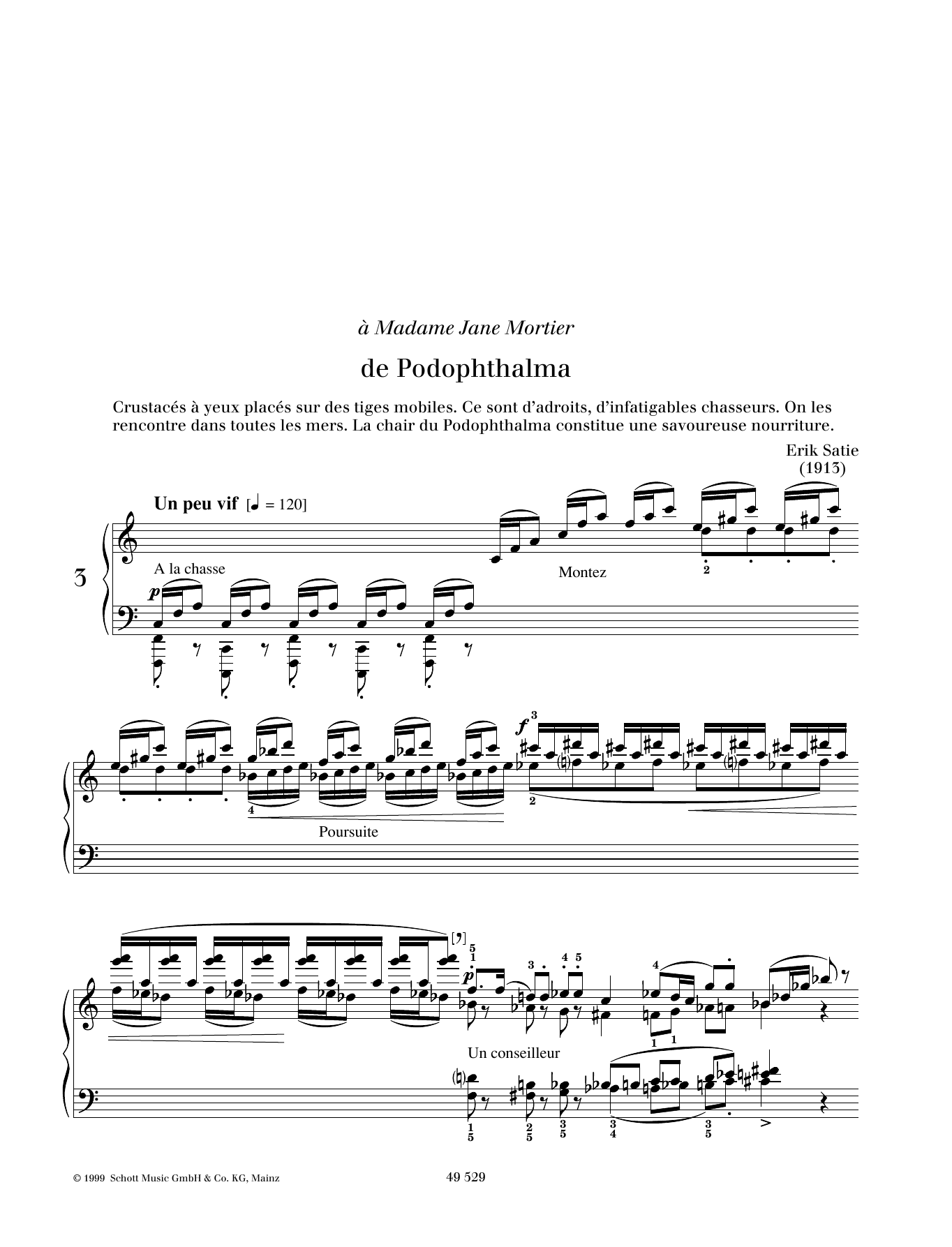 Erik Satie de Podophthalma Sheet Music Notes & Chords for Piano Solo - Download or Print PDF