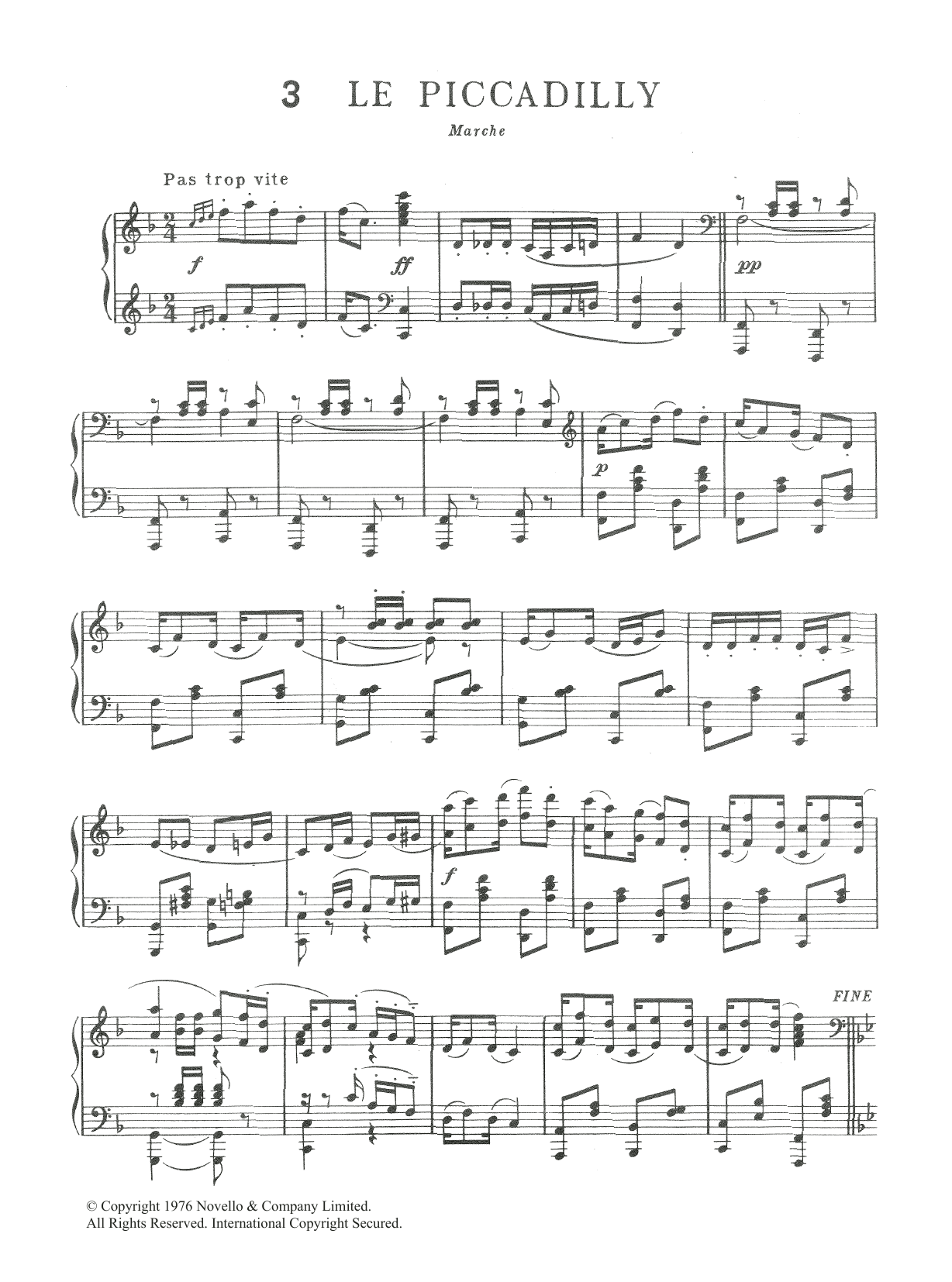 Erik Satie Le Piccadilly Sheet Music Notes & Chords for Piano - Download or Print PDF