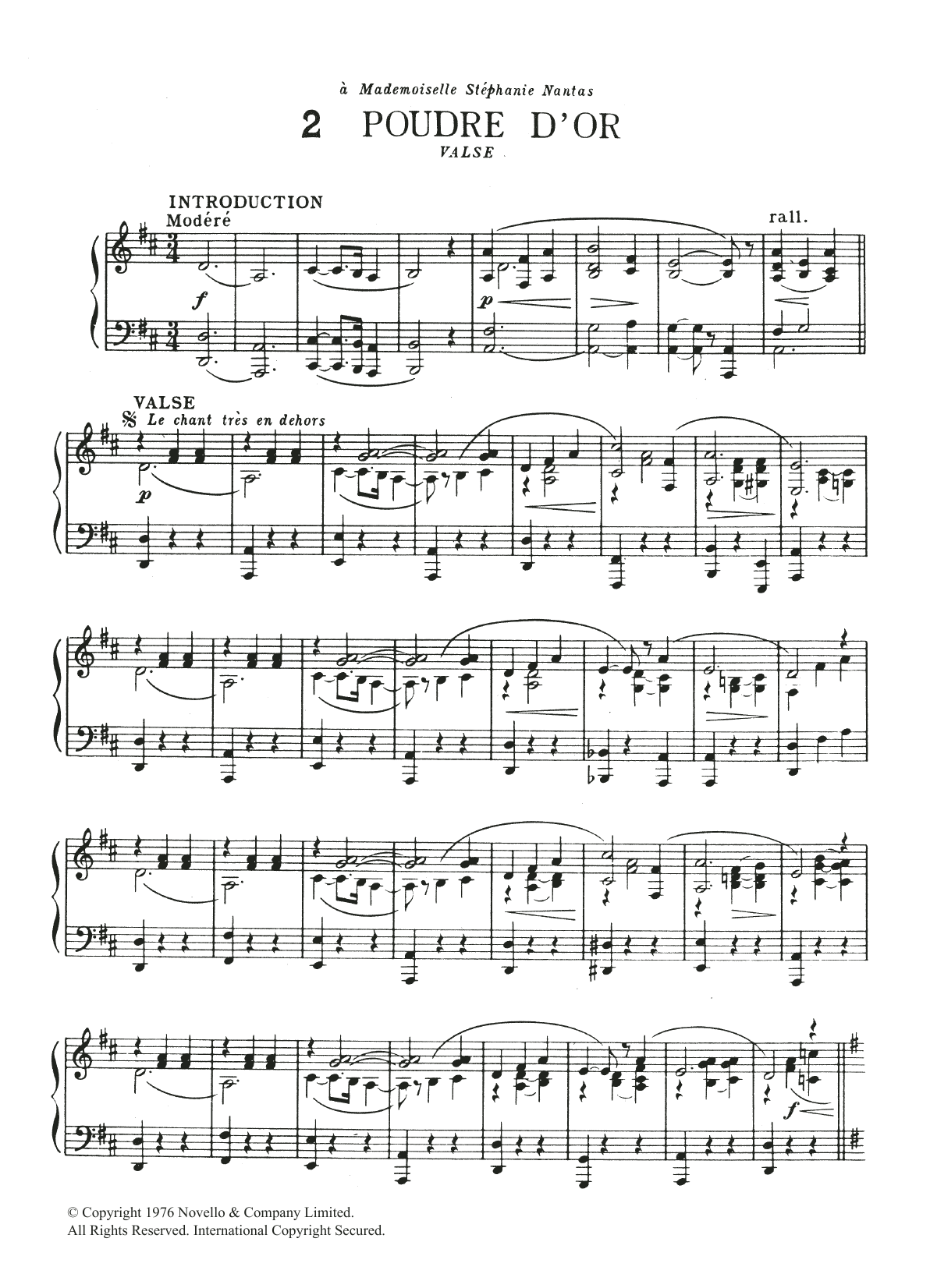 Erik Satie Poudre d'Or Sheet Music Notes & Chords for Piano - Download or Print PDF