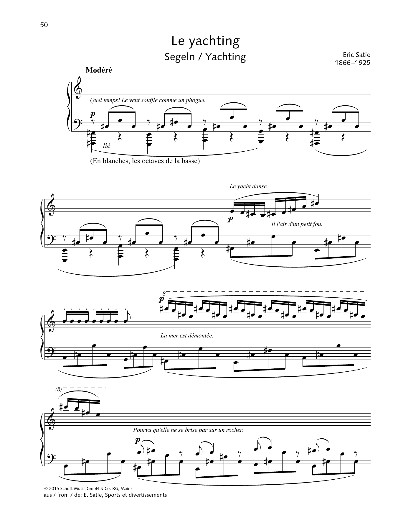Erik Satie Yachting Sheet Music Notes & Chords for Piano Solo - Download or Print PDF