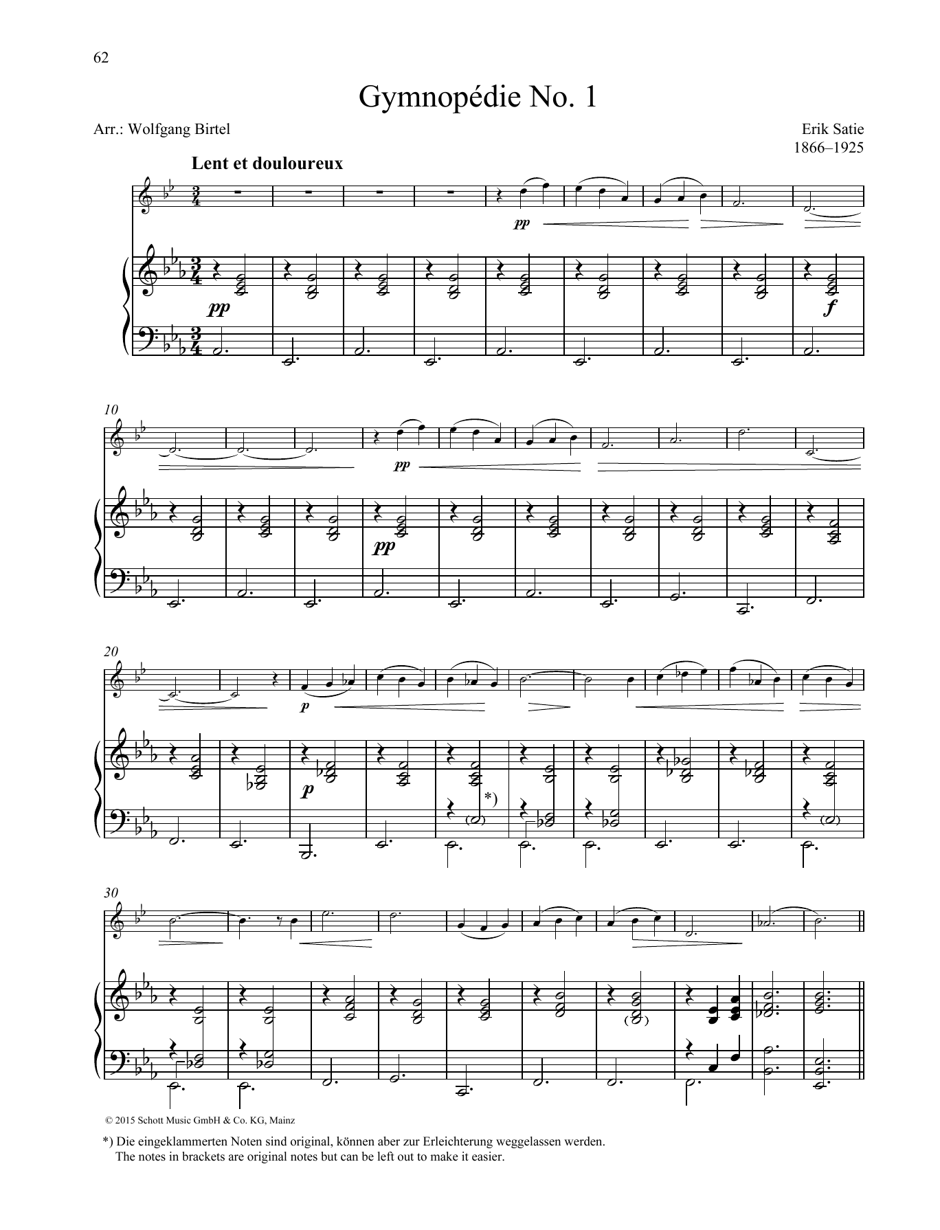 Gymnopédie No. 1 sheet music