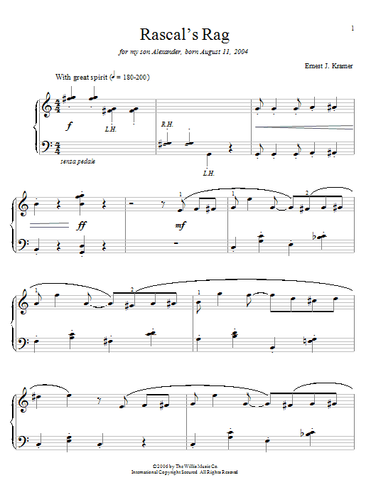 Ernest J. Kramer Rascal's Rag Sheet Music Notes & Chords for Educational Piano - Download or Print PDF