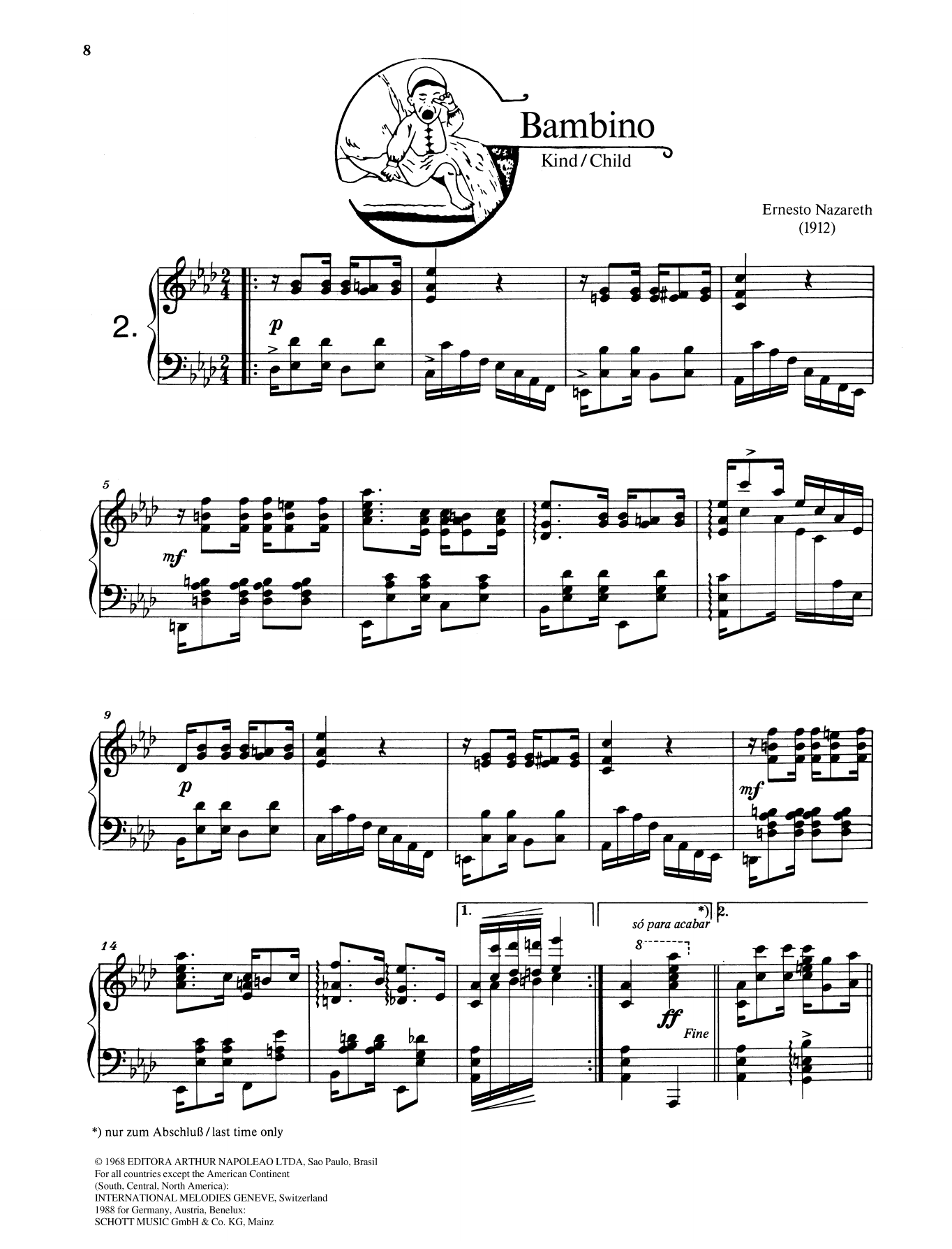 Ernesto Nazareth Bambino Sheet Music Notes & Chords for Piano Solo - Download or Print PDF