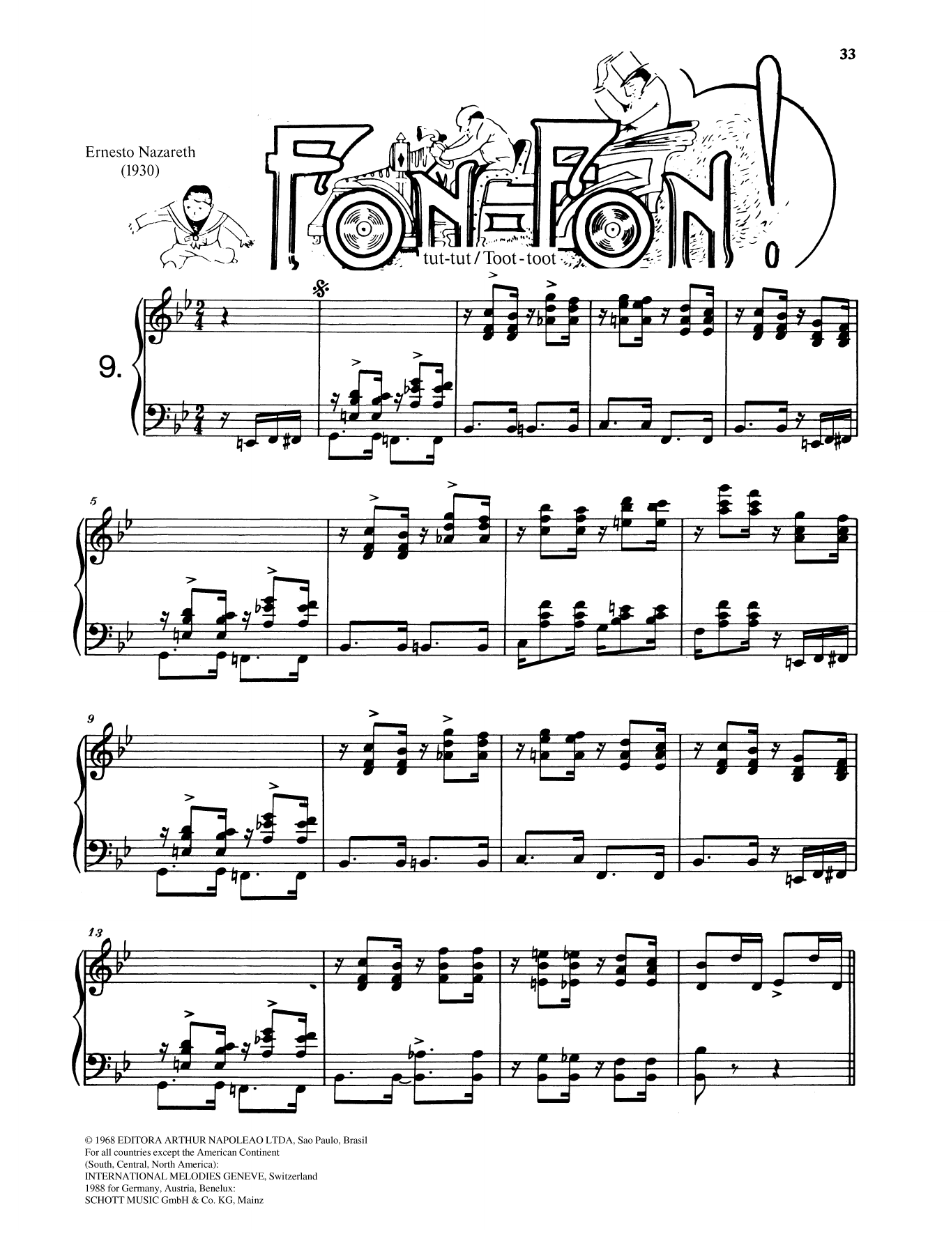 Ernesto Nazareth Fon-Fon Sheet Music Notes & Chords for Piano Solo - Download or Print PDF