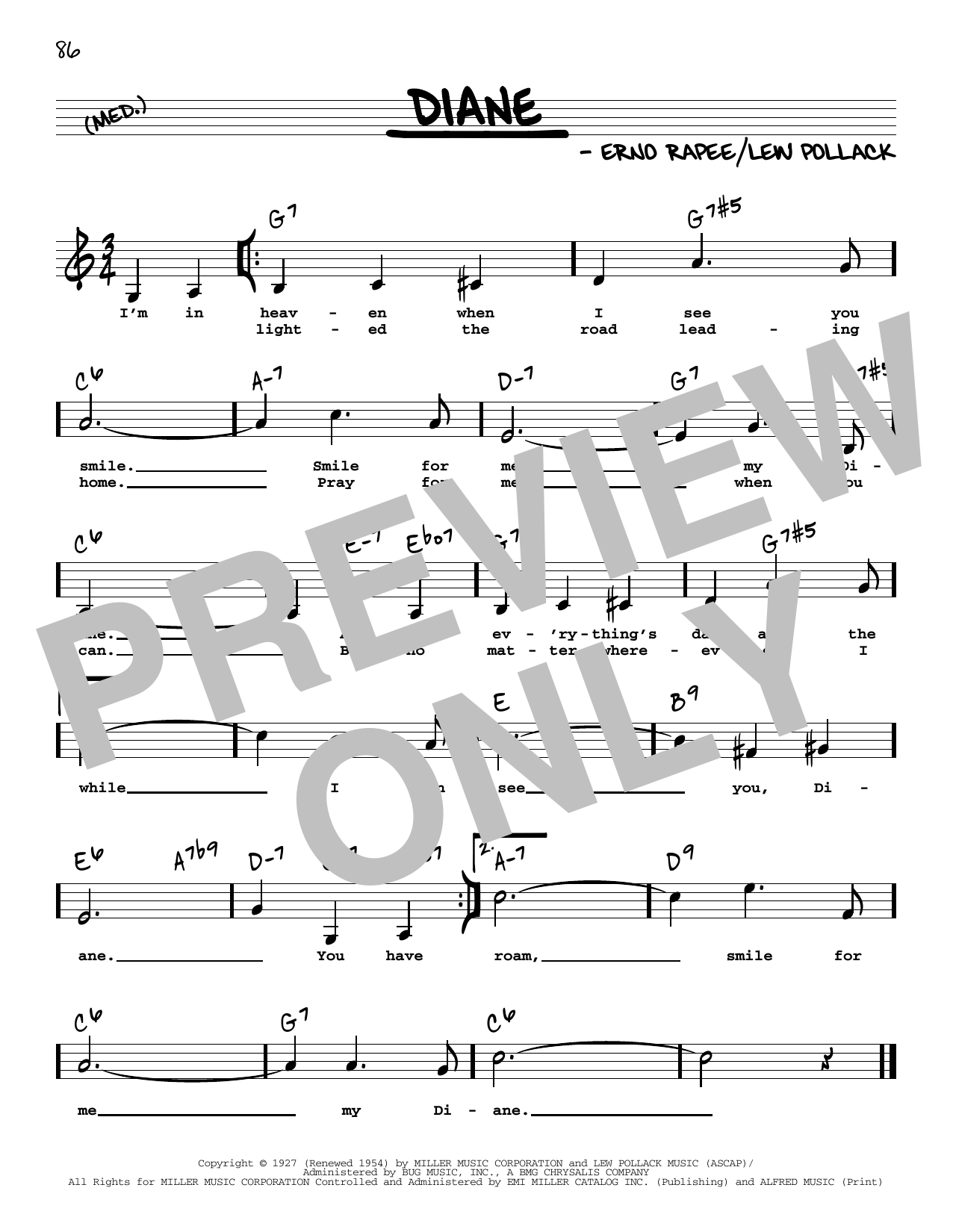 Erno Rapee Diane (Low Voice) Sheet Music Notes & Chords for Real Book – Melody, Lyrics & Chords - Download or Print PDF Erno Rapee Diane (Low Voice) Sheet Music Notes & Chords for Real Book – Melody, Lyrics & Chords - Download or Print PDF