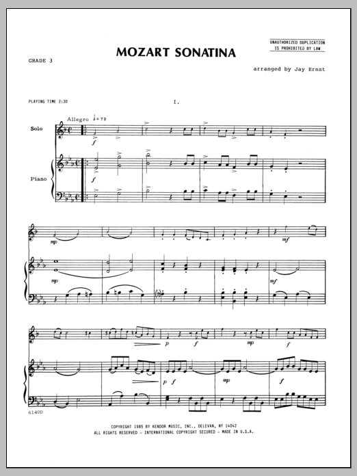 Mozart Sonatina - Piano sheet music