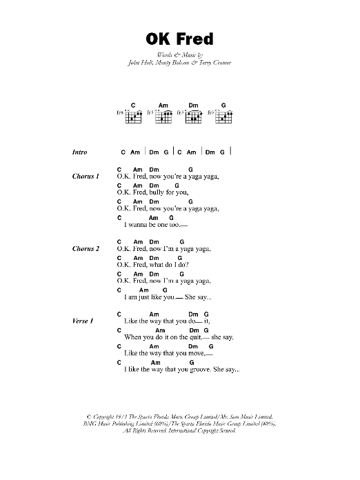 Errol Dunkley OK Fred Sheet Music Notes & Chords for Lyrics & Chords - Download or Print PDF