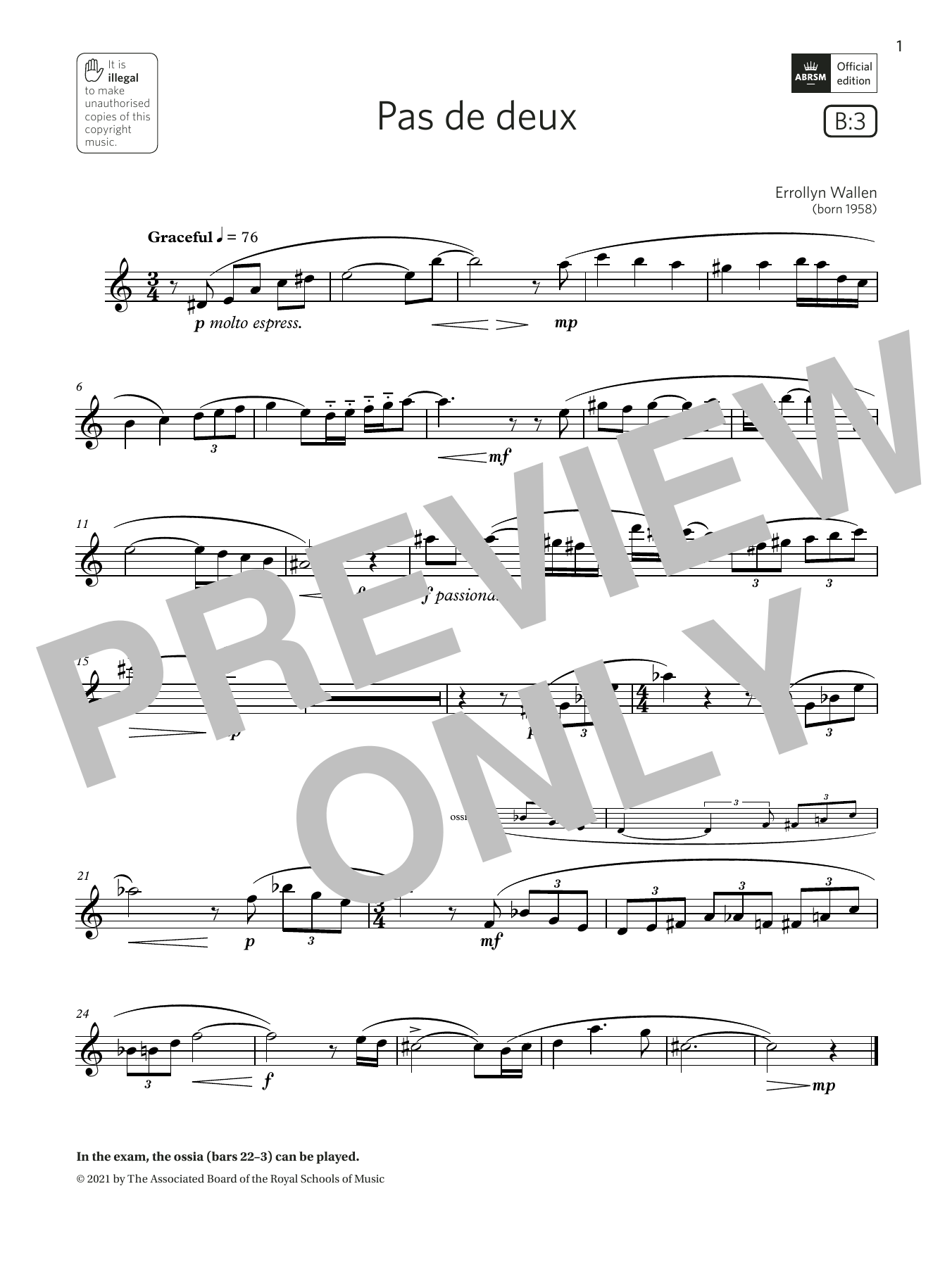 Errollyn Wallen Pas de deux (Grade 4 List B3 from the ABRSM Saxophone syllabus from 2022) Sheet Music Notes & Chords for Alto Sax Solo - Download or Print PDF