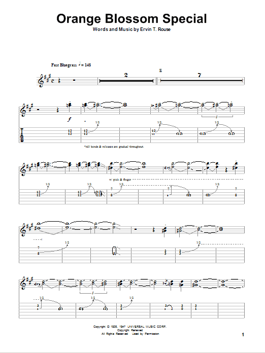 Ervin T. Rouse Orange Blossom Special Sheet Music Notes & Chords for Guitar Tab Play-Along - Download or Print PDF