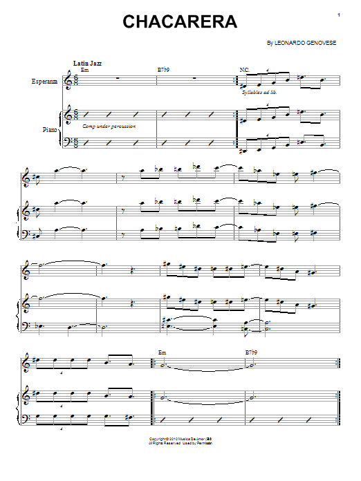 Esperanza Spalding Chacarera Sheet Music Notes & Chords for Piano & Vocal - Download or Print PDF