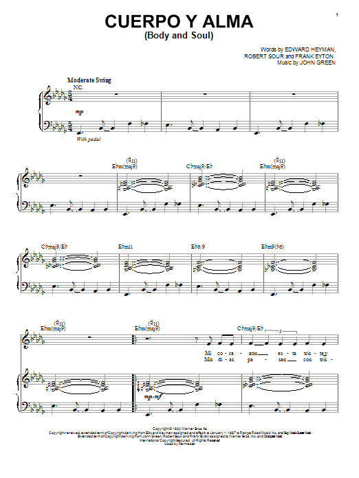 Esperanza Spalding Cuerpo Y Alma (Body And Soul) Sheet Music Notes & Chords for Piano & Vocal - Download or Print PDF