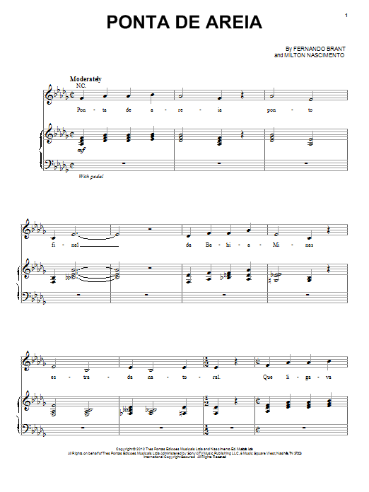 Esperanza Spalding Ponta De Areia Sheet Music Notes & Chords for Piano & Vocal - Download or Print PDF Esperanza Spalding Ponta De Areia Sheet Music Notes & Chords for Piano & Vocal - Download or Print PDF