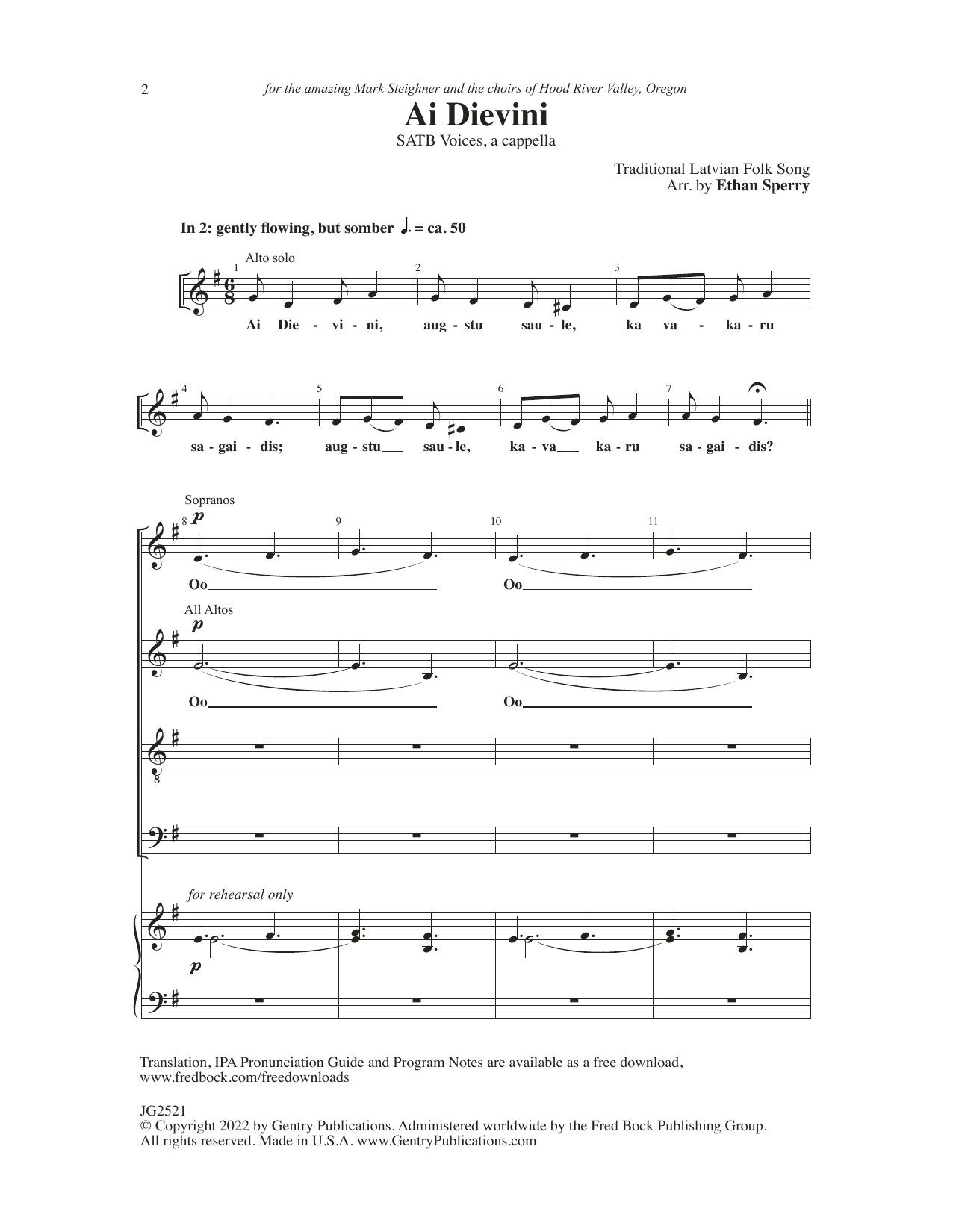 Ethan Sperry Ai Dievini Sheet Music Notes & Chords for SATB Choir - Download or Print PDF