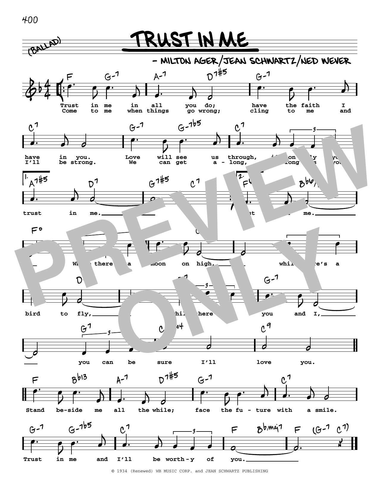 Etta James Trust In Me (High Voice) Sheet Music Notes & Chords for Real Book – Melody, Lyrics & Chords - Download or Print PDF